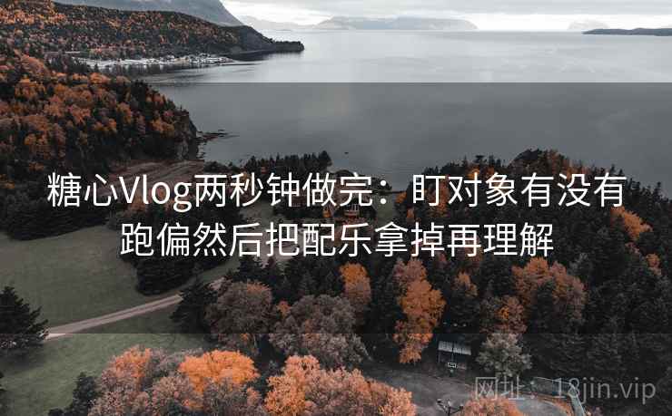 糖心Vlog两秒钟做完:盯对象有没有跑偏然后把配乐拿掉再理解 第2张 糖心Vlog两秒钟做完:盯对象有没有跑偏然后把配乐拿掉再理解 第2张