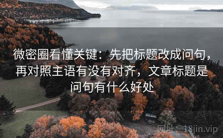 微密圈看懂关键:先把标题改成问句,再对照主语有没有对齐,文章标题是问句有什么好处 第2张 微密圈看懂关键:先把标题改成问句,再对照主语有没有对齐,文章标题是问句有什么好处 第2张